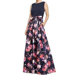 Ellen Tracy A-line Bold Printed Floral Dress Size 8